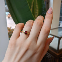 1.06 Ct. Red Garnet Bezel Ring, 18K Yellow Gold Life Style