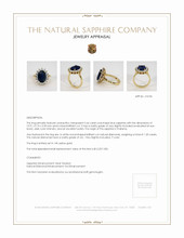 5.64 Ct. Blue Sapphire and Natural Diamond Halo Ring, 14K Yellow Gold Appraisal