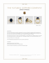 5.64 Ct. Blue Sapphire and Natural Diamond Halo Ring, 14K Yellow Gold Appraisal