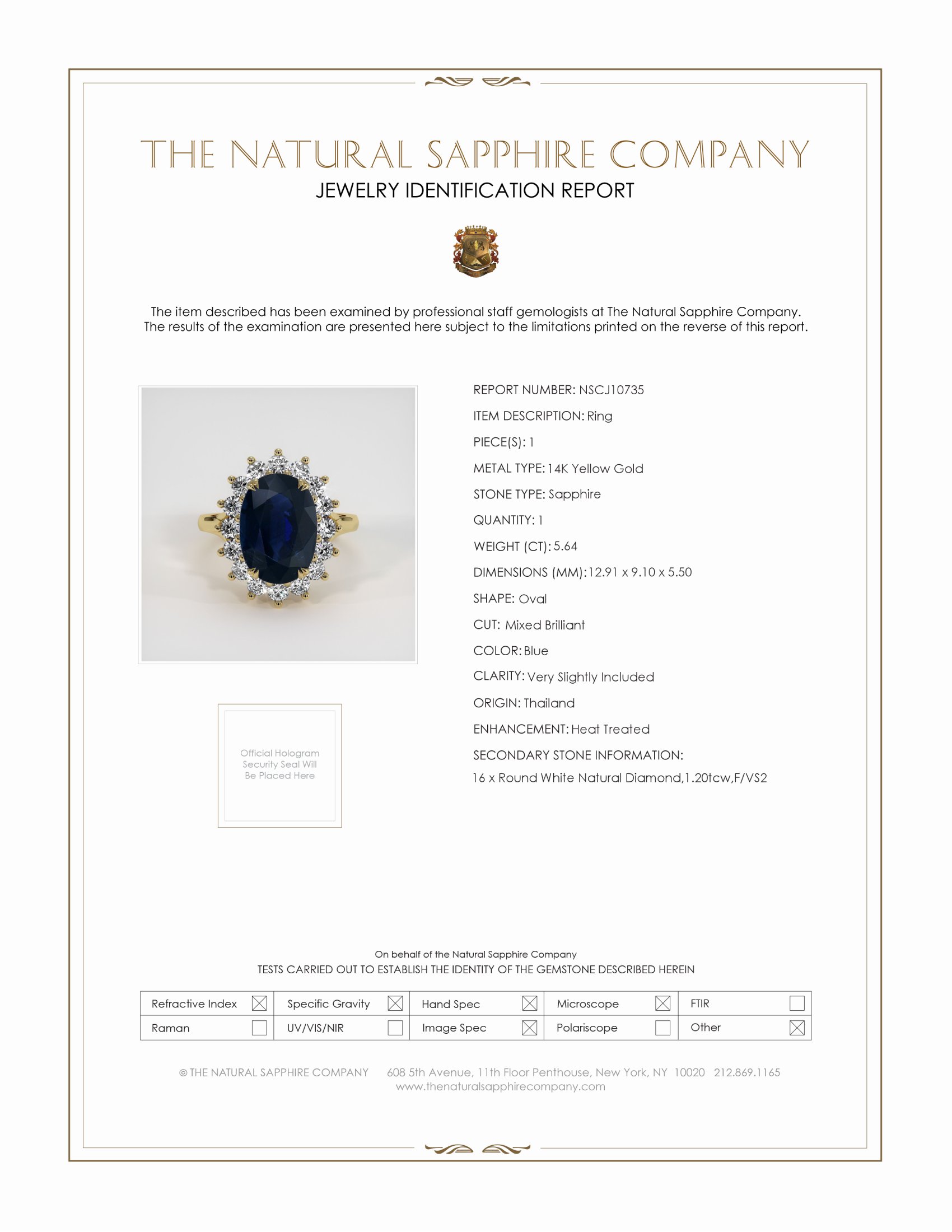5.64 Ct. Blue Sapphire and Natural Diamond Halo Ring, 14K Yellow Gold