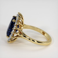 5.64 Ct. Blue Sapphire and Natural Diamond Halo Ring, 14K Yellow Gold Image