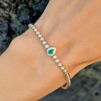0.18 Ct.Tw. Emerald 14K Yellow Gold bracelet