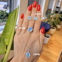 1.09 Ct. Opal Natural Diamond Halo Pendant, 14K White Gold Life Style