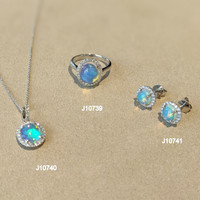 1.50 Ct.Tw. Opal Natural Diamond Studs Earrings, 14K White Gold Life Style