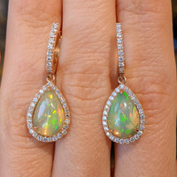 3.37 Ct.Tw. Opal 14K Rose Gold earring