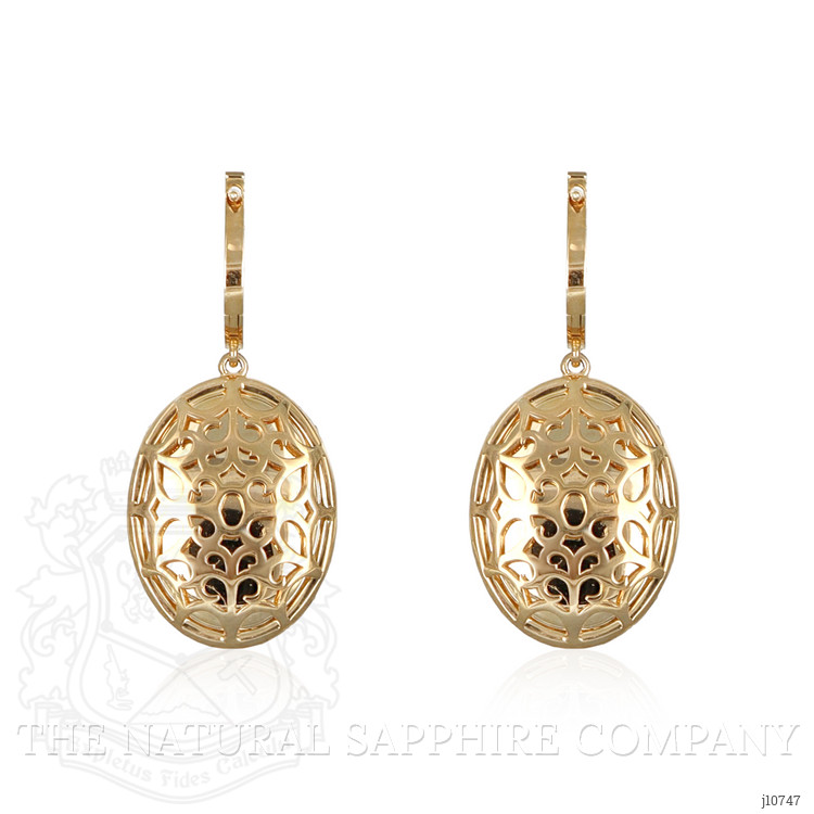 20.23 Ct.Tw. Opal Natural Diamond Halo Earrings, 14K Yellow Gold