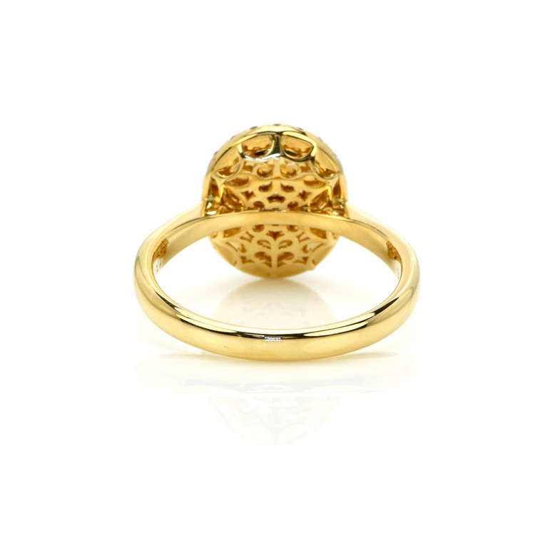 1.74 Ct. Opal Natural Diamond Antique Style Ring, 14K Yellow Gold