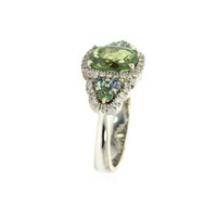 2.30 Ct. Alexandrite Natural Diamond Three Stone Ring, 18K White Gold Image