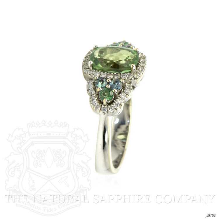 2.30 Ct. Alexandrite Natural Diamond Three Stone Ring, 18K White Gold