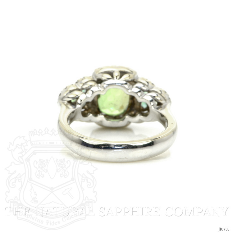 2.30 Ct. Alexandrite Natural Diamond Three Stone Ring, 18K White Gold