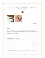 1.06 Ct. Greenish Blue Sapphire Solitaire Ring, 14K Yellow Gold Appraisal