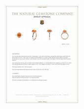 1.30 Ct. Orange Fire Opal (Flame Opal) and Natural Diamond Pave Ring, 14K Rose Gold Appraisal