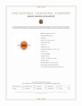 1.30 Ct. Orange Opal and Natural Diamond Pave Ring, 14K Rose Gold Scan Report