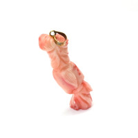 50.16 Ct. Salmon and White Coral Antique Style Pendant, 14K Yellow Gold Image