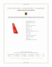 26.89 Ct. Salmon (Orangish Red) Coral Antique Style Pendant, 14K Yellow Gold Scan Report