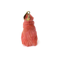 41.78 Ct. Salmon (Orangish Red) Coral Antique Style Pendant, 14K Yellow Gold Image