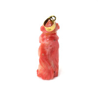 24.83 Ct. Salmon and White Coral Antique Style Pendant, 14K Yellow Gold Image