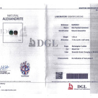 1.92 Ct. Alexandrite Natural Diamond Three Stone Ring, 14K Yellow Gold Scan Report