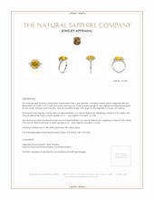 5.04 Ct. Yellow Sapphire and Natural Diamond Three Stone Ring, 18K White & Yellow Appraisal