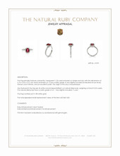 1.03 Ct. Ruby and Natural Diamond Pave Ring, 18K White Gold Appraisal