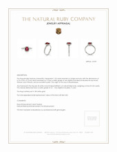1.03 Ct. Ruby Natural Diamond Pave Ring, 18K White Gold Appraisal