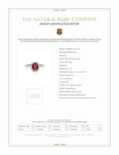 1.03 Ct. Ruby Natural Diamond Pave Ring, 18K White Gold Scan Report