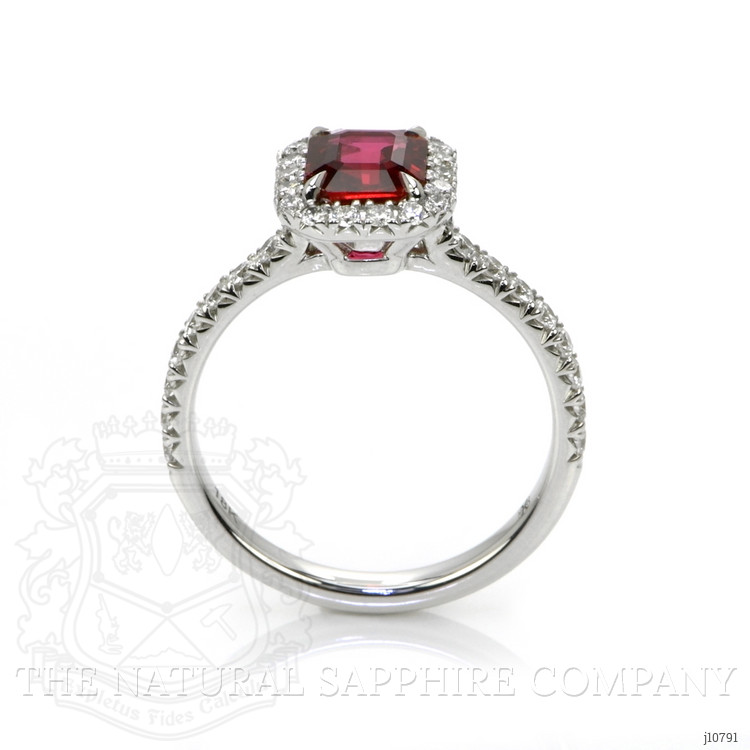 1.03 Ct. Ruby Natural Diamond Pave Ring, 18K White Gold
