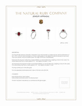 2.34 Ct. Ruby Natural Diamond Three Stone Ring, 18K White Gold Appraisal