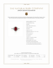 2.34 Ct. Ruby and Natural Diamond Three Stone Ring, 18K White Gold Scan Report