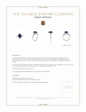 2.29 Ct. Sapphire Natural Diamond Pave Ring, 18K White Gold Appraisal