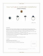 5.04 Ct. Sapphire Natural Diamond Three Stone Ring, 18K White Gold Appraisal