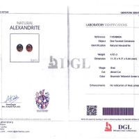 4.92 Ct. Alexandrite Natural Diamond Pave Ring, 18K Yellow Gold Scan Report