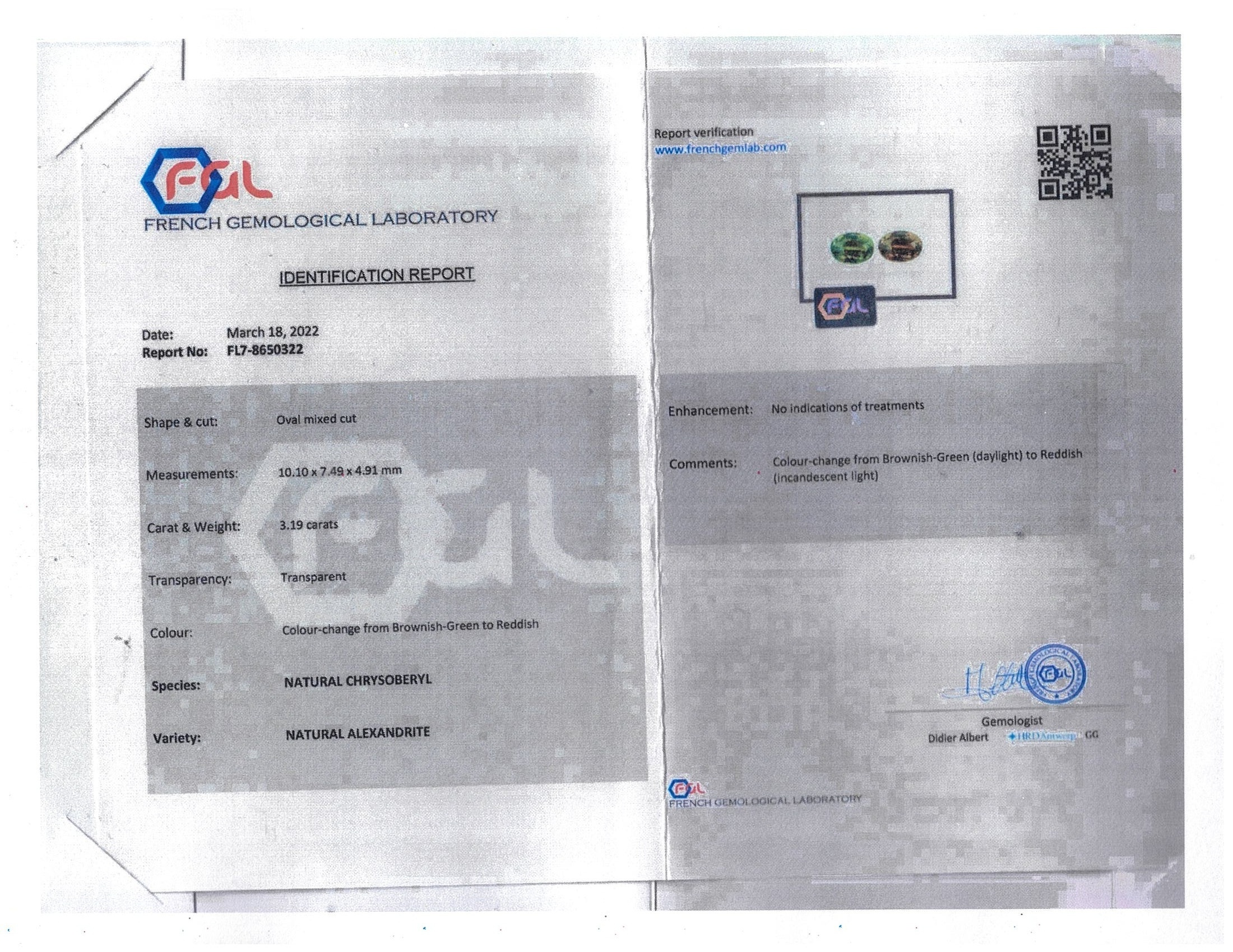 3.19 Ct. Alexandrite Natural Diamond Antique Style Ring, 18K Yellow Gold