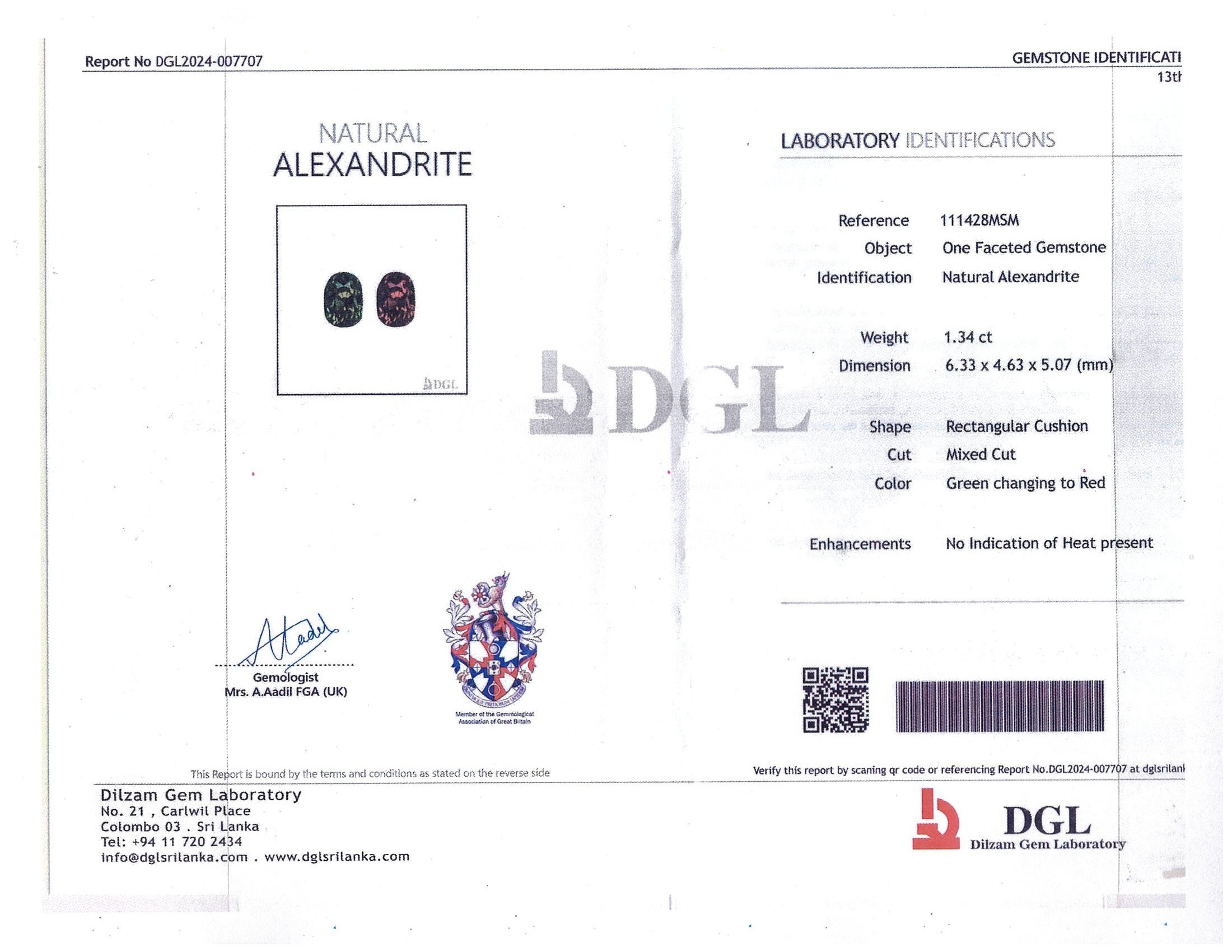 1.34 Ct. Alexandrite Natural Diamond Halo Pendant, 14K Yellow Gold