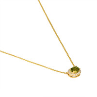 1.34 Ct. Alexandrite Natural Diamond Halo Pendant, 14K Yellow Gold Image