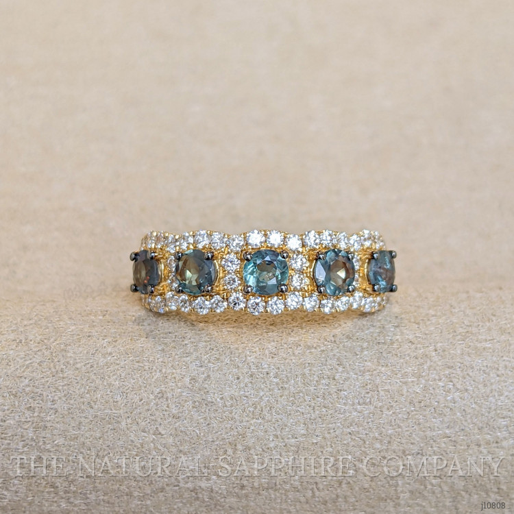 0.93 Ct. Alexandrite Natural Diamond Pave Ring, 14K Yellow Gold