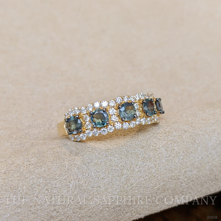 0.93 Ct. Alexandrite Natural Diamond Pave Ring, 14K Yellow Gold