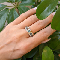 0.93 Ct. Alexandrite Natural Diamond Pave Ring, 14K Yellow Gold Life Style