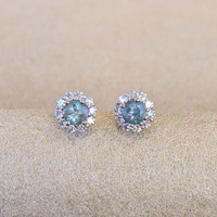 Alexandrite 14K White Gold earring