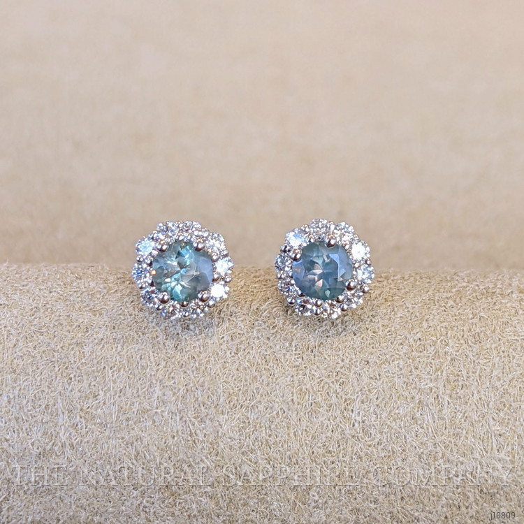 0.30 Ct.Tw. Alexandrite Natural Diamond Studs Earrings, 14K White Gold