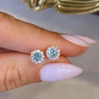 0.30 Ct.Tw. Alexandrite Natural Diamond Studs Earrings, 14K White Gold Life Style