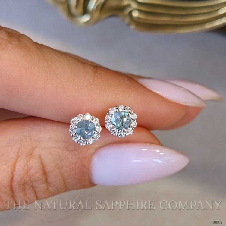 0.30 Ct.Tw. Alexandrite Natural Diamond Studs Earrings, 14K White Gold