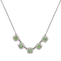 0.90 Ct. Alexandrite Natural Diamond Halo Necklace, 14K White Gold Video