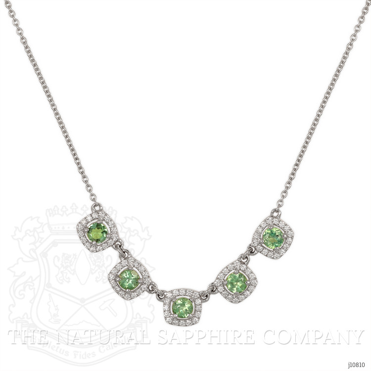 0.90 Ct. Alexandrite Natural Diamond Halo Necklace, 14K White Gold