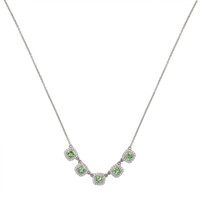 0.90 Ct. Alexandrite Natural Diamond Halo Necklace, 14K White Gold Image
