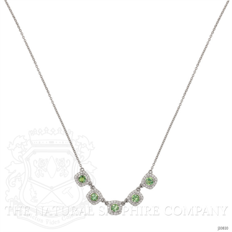 0.90 Ct. Alexandrite Natural Diamond Halo Necklace, 14K White Gold