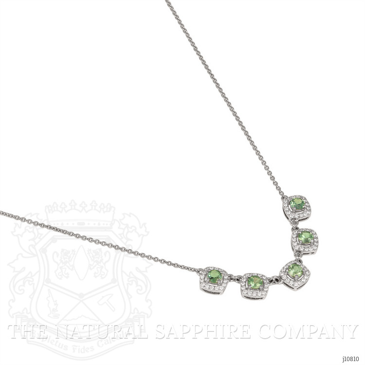 0.90 Ct. Alexandrite Natural Diamond Halo Necklace, 14K White Gold