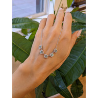 0.90 Ct. Alexandrite Natural Diamond Halo Necklace, 14K White Gold Life Style