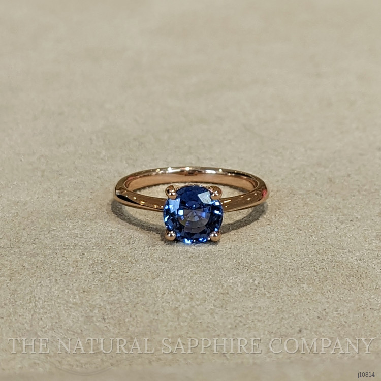 1.28 Ct. Blue Sapphire Solitaire Ring, 14K Rose Gold
