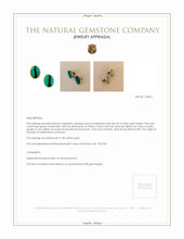 23.10 Ct.Tw. Malachite Studs Earrings, 18K Yellow Gold Appraisal